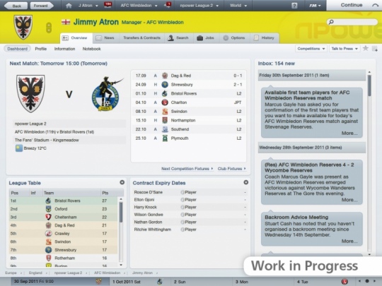Football Manager 2012 - októberben
