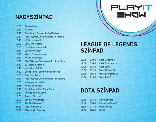 Öt színpadon zajlanak programok a PlayITen