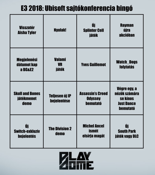 Bingózz velünk a Ubisoft E3-as konferenciája alatt is!