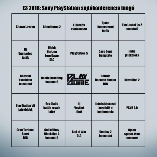 Bingó a Sony PlayStation E3-as sajtókonferenciához