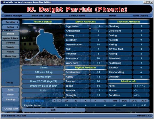 NHL Eastside Hockey Manager