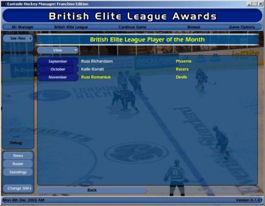 NHL Eastside Hockey Manager