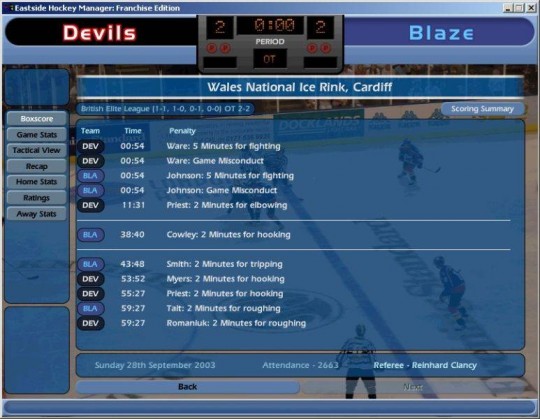 NHL Eastside Hockey Manager