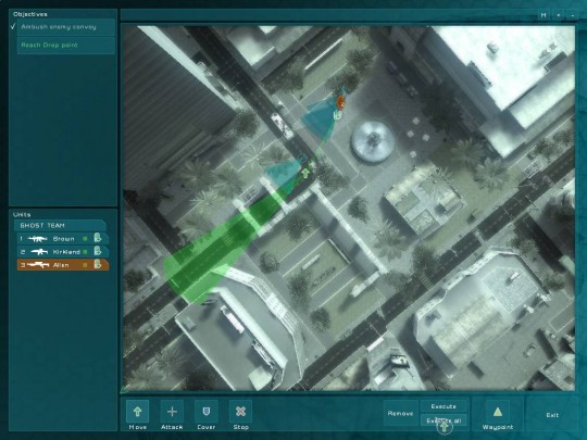 A taktikai térképen tervezünk, de látjuk is a jelen eseményeit.