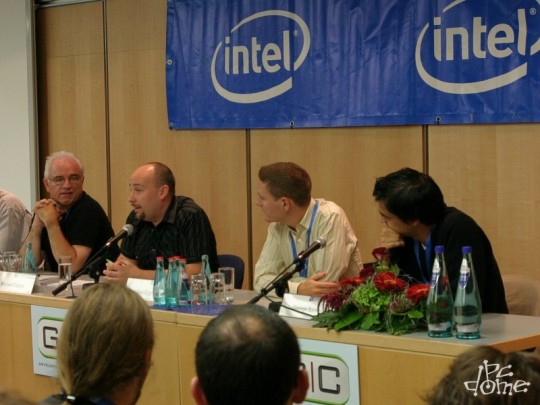 Don L. Daglow (Stormfront), Michael Capps (Epic Games), Julian Eggebrecht (Factor 5), George Backer (Lionhead)