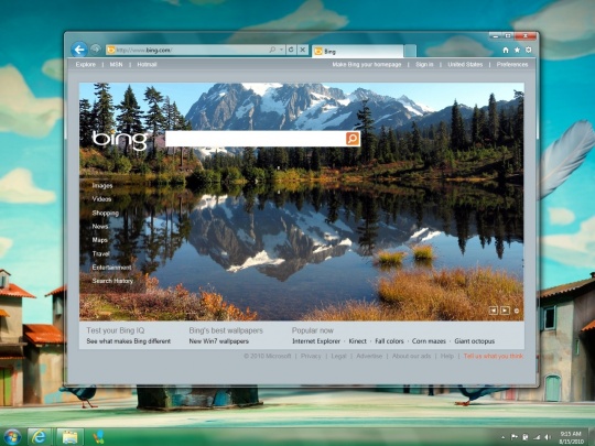 Az IE9 megújult ablaka