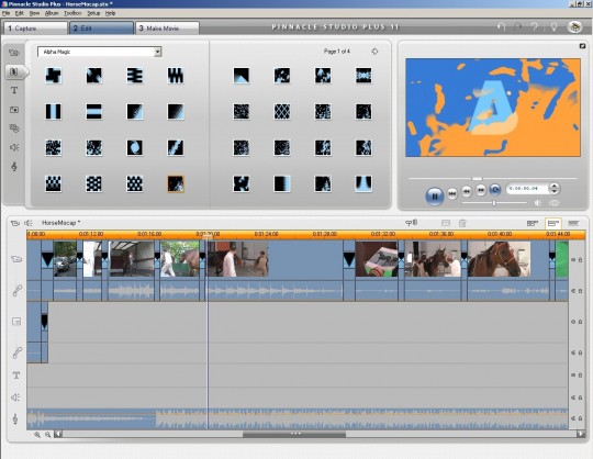 Az áttűnési effektválaszték egy része