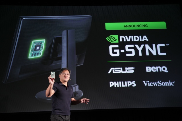 Jen-Hsun Huang bemutatja a G-Sync modult.