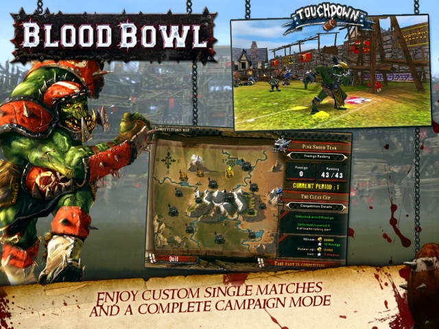 A Blood Bowl hamarosan tableteken is támad