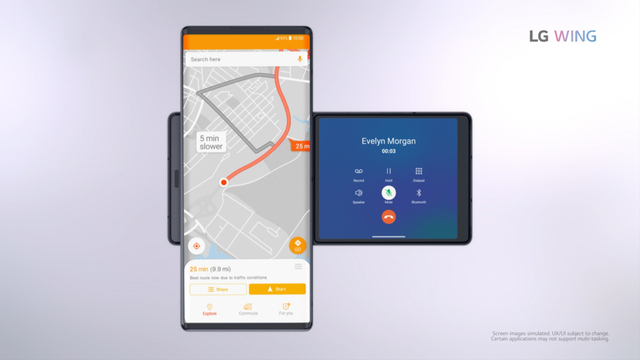 T alakúra nyitható az LG Wing kétképernyős telefon