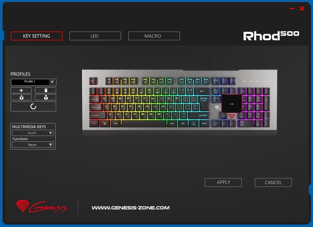 Genesis Rhod 500 RGB billentyűzetteszt