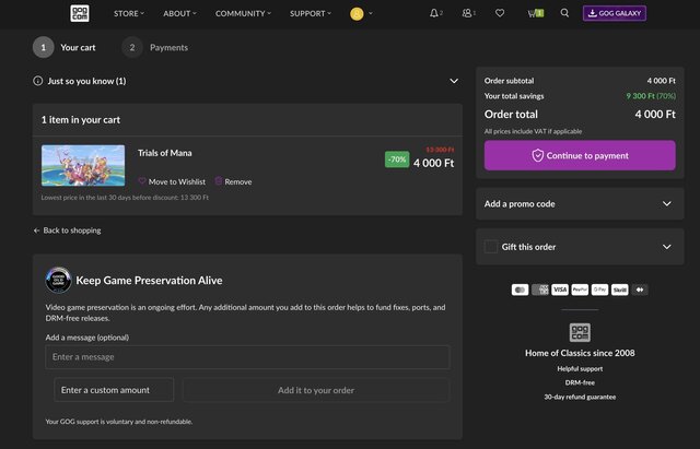 Mostantól forintban is fizethetsz a GOG játékaiért